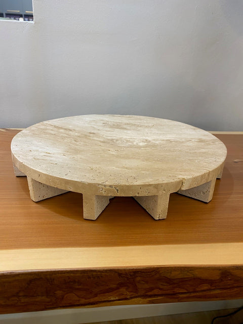 Tray Travertine Round on Legs