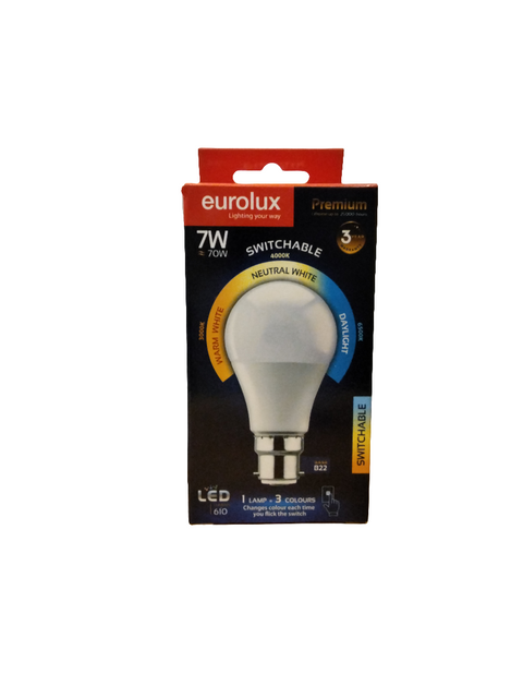 Globe LED 7W B22 Switchable