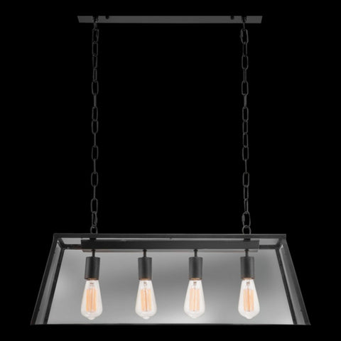 4 Light Rustic Rectangular Lantern