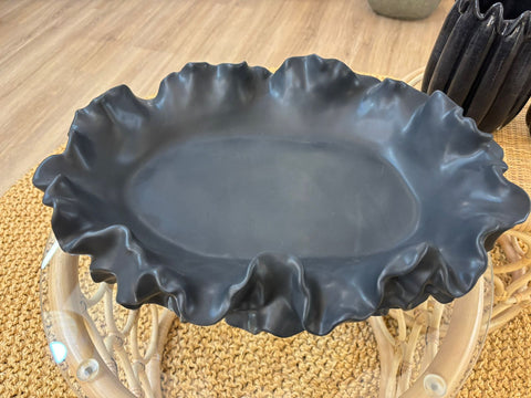 Ceramic Wavy Black Bowl
