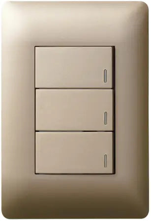 Legrand Ysalis 3 Lever Switch 4x2 Champagne