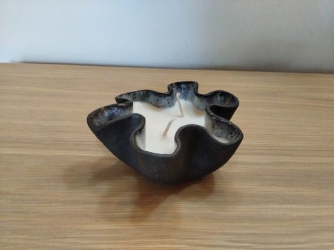 2 Wick Curly Black Candle