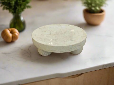 Tray Marble with Round Legs