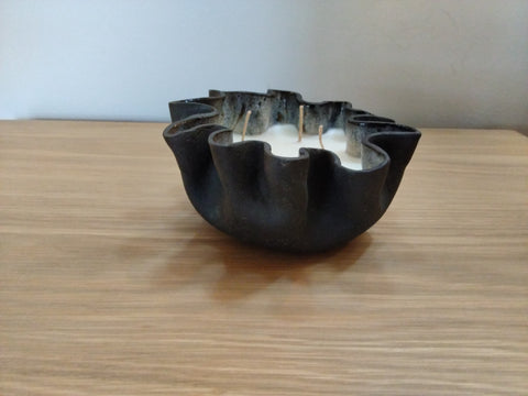 4 Wick Curly Black Candle